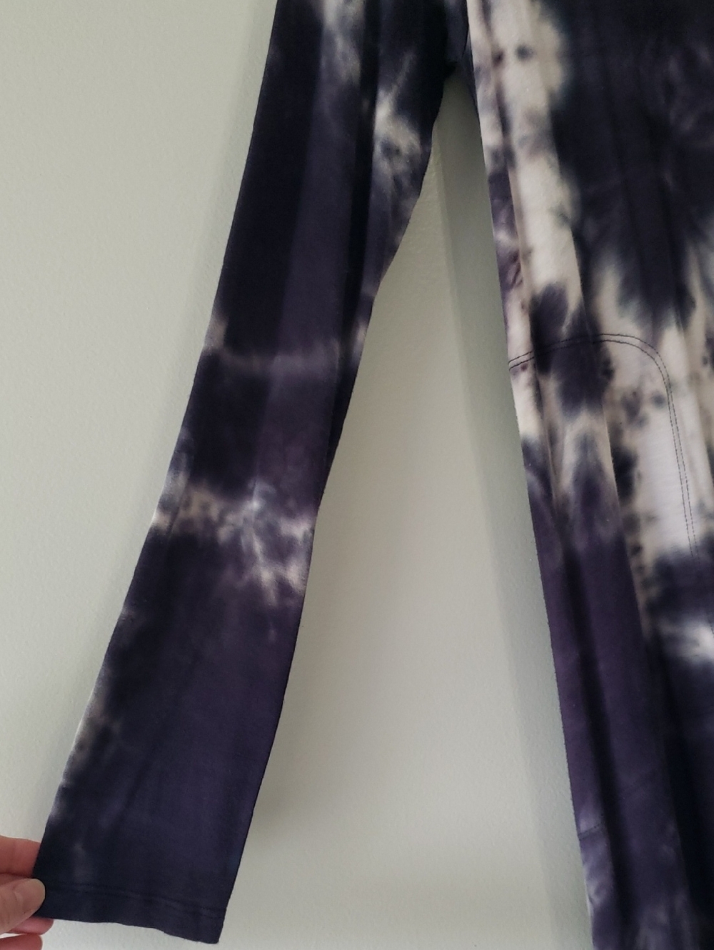 Natural Life Tie-Dye Long Sleeve Maxi Dress Medium Navy Blue White Boho Hippie - Picture 4 of 14